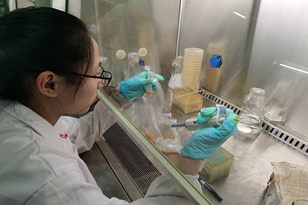 b9410b8e3968425b848326cdd1cb6aba.jpg 图为实践队员正在从样品中取样.jpg